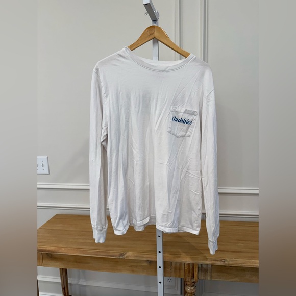 Chubbies White Long Sleeve Tee Relaxed Fit - Picture 1 of 5